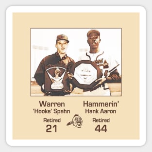 Hammerin' Hank Aaron • Warren Hooks Spahn Sticker